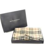 未使用品 バーバリー ロンドン BURBERRY LONDON ブランケット ひざ掛け フリンジ ロゴ刺繍 ノバチェック 起毛 ベージュ