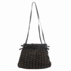 ボッテガヴェネタ BOTTEGA VENETA ヴィンテージ ショルダーバッグ 肩掛け バタフライ柄 スエード レザー 茶 ブラウン 黒 ブラック