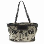 コーチ COACH F14629 トートバッグ ハンド キャンバス ロゴ 総柄 グレー 黒 ブラック ■GY18 /TZ レディース