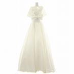 ショッピングウェディング ノーブランド ウェディングドレス フラワー装飾 Aライン ベルライン ウエディングケープ ボレロ付き 9TT号 M 白 ホワイト /MW