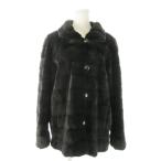  No-brand меховое пальто короткий отложной воротник кролик мех чёрный черный /AO9 #GY11 женский 