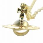 ヴィヴィアンウエストウッド Vivienne Westwood ペンダント ネックレス アクセサリー オーブ ラインストーン ロゴ 刻印 ゴールド色