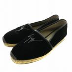 GIUSEPPE ZANOTTI DESIGN туфли без застежки Loafer велюр эспадрильи раунд tu Logo стразы чёрный 
