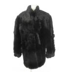  No-brand меховое пальто воротник-стойка мех мех кролика передний крюк F чёрный черный /MN6 #GY11 женский 