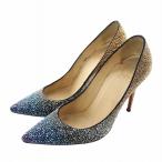 Christian louboutin パンプス ラインストーン ポインテッドトゥ ピンヒール グラデーション 35.5 22.5cm マルチカラー