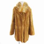  Ran bru тонн Rambulton меховое пальто мех мех лисы половина длина L чай Brown /AE #GY11 женский 