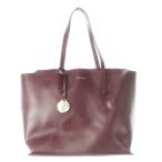 未使用品 フルラ FURLA トートバッグ レザー 革 ロゴ チャーム付き マルーン ボルドー 赤紫 /CK19 ■GY13 レディース