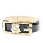 ディー&ジー ドルガバ ドルチェ&ガッバーナ D&G ベルト ロゴバックル レザー エナメル 85cm 34インチ 黒 ブラック /AH1 ■GY18