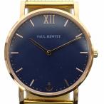 ポールヒューイット PAUL HEWITT 腕時計 ブレスレット セット アクセサリー ウォッチ クォーツ レザー 紺文字盤 ゴールドカラー 金色