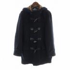 アクアスキュータム AQUASCUTUM ダッフルコート ロング 長袖 総裏地 トグルボタン メルトン フード 40 XL 紺 ネイビー