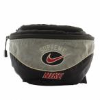 ショッピングsupreme シュプリーム SUPREME × ナイキ NIKE 19SS ショルダーバッグ ボディバッグ ウエストバッグ ナイロン ロゴ 刺繍 黒 シルバー色