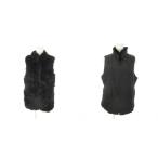  No-brand двусторонний Zip выше лучший воротник-стойка шелк шелк мех кролика мех большой размер LL чёрный черный 