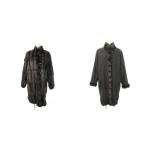 liebe Rosa LIEBE ROSA mittel двустороннее пальто с хлопком воротник-стойка мех кролика мех шелк шелк чёрный черный женский 
