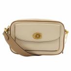 コーチ COACH ウィロウ カメラ バッグ ショルダーバッグ レザー ロゴ ゴールド金具 白 ホワイト 茶色 ブラウン C0695