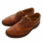ショッピングラウンドトゥ トリッカーズ TRICKER'S レザー シューズ 革靴 ラウンドトゥ ウイングチップ メダリオン パンチング 外羽根 8 27cm 茶色 ブラウン