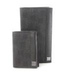 ダンヒル dunhill 2点セット ディーエイト 長財布 ロング ウォレット 二つ折り 小銭入れなし カードケース 名刺入れ 総柄 茶 ブラウン