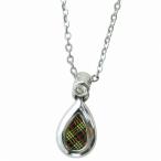バーバリー BURBERRY ネックレス アクセサリー ペンダント ロゴ チェック柄 ドロップ型 シルバー色 ■GY18 /MQ ■OH レディース