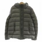MONCLER 14AW MAELYS ダウンジャケット アウター キッズ 子供用 ナイロン フード ロゴ ワッペン 12Y 152cm グレー QIND-14-1611