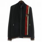 ディー&ジー ドルチェ&ガッバーナ D&G トラックジャケット ブルゾン ナイロン メッシュ ジップアップ ロゴ 刺繍 ワッペン 46 M 紺