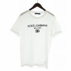 ドルチェ&ガッバーナ ドルガバ DOLCE&GABBANA Tシャツ カッキー 半袖 ロゴ プリント 刺繍 48 白 ホワイト G8PD7Z ■GY17 /MQ メンズ