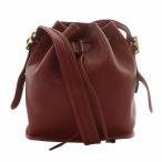 ショッピング巾着 コーチ COACH オールドコーチ ヴィンテージ USA製 9952 ショルダーバッグ 巾着 レザー 赤 レッド /XZ ■GY18 レディース