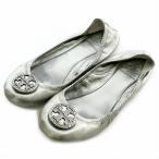  Tory Burch TORY BURCH балетки плоская обувь кожа обувь кожа кожа Logo стразы 6.5 23.0 серебряный серебряный 