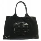 トリーバーチ TORY BURCH エラ ELLA ハンドバッグ トート ナイロン エナメル ロゴ マグネット 黒 ブラック /XZ ■GY18 レディース