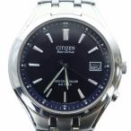 シチズン CITIZEN 腕時計 ウォッチ エコドライブ ソーラー カレンダー付き 黒文字盤 ロゴ シルバー色 H415-S033047 ■GY18 /MQ