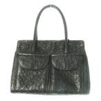 ジャルダンデサック JARDIN DES SACS ハンドバッグ 2way ショルダーバッグ レザー 革 オーストリッチ タッセル 黒 ブラック