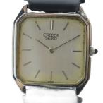 クレドール CREDOR 腕時計 ウォッチ クォーツ ロゴ レザーベルト スクエア シルバー色 6020-5080 ■GY11 /MQ メンズ