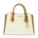 マイケルコース MICHAEL KORS ホープ ミディアム メッセンジャー ハンドバッグ 2way ショルダーバッグ 革 MK柄 モノグラム ロゴ 茶