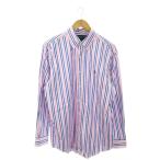  Ralph Lauren RALPH LAUREN кнопка down рубашка рубашка Y рубашка длинный рукав полоса Logo вышивка LL белый белый /MN19 #GY17 мужской 