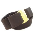  Salvatore Ferragamo Salvatore Ferragamo ремень талия Mark нейлон кожа кожа vala лента Gold металлические принадлежности S чай 