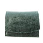  Louis Vuitton LOUIS VUITTON Taiga b тонн du man she запонки кейс кейс для украшений переносной кожа кожа Logo type вдавлено . зеленый 