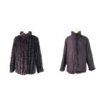  No-brand двусторонний меховое пальто воротник-стойка шелк шелк мех кролика M~L фиолетовый лиловый /CK24 #GY18 женский 