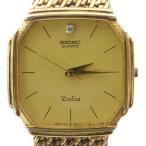ショッピングドルチェ セイコー SEIKO ジャンク品 Dolce ドルチェ オクタゴン 腕時計 ウォッチ クォーツ 1P 石付き ゴールドカラー 金色 7731-5000 メンズ