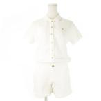 マーク＆ロナ MARK&LONA オールインワン コンビネゾン 半袖 ショート 切替 ロゴ刺繍 スカル ドクロ スポーツ ゴルフ M 白