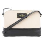 ケイトスペード KATE SPADE ショルダーバッグ 斜め掛け クロスボディ ロゴ PVC レザー ベージュ 黒 ブラック /GV ■GY11