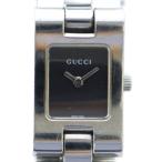 グッチ GUCCI 腕時計 ウォッチ クォーツ 黒文字盤 ロゴ スクエア シルバー色 2305L ■GY18 /MQ ■OH メンズ