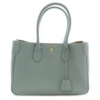 ショッピング古着 ADMJ アクセソワ Accessoires De Mademoiselle ハンドバッグ トートバッグ レザー 皮革 ロゴ キーチャーム 青 ブルー 灰 グレー 金