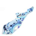  Emilio Pucci EMILIO PUCCI галстук широкий шелк шелк pchi рисунок Logo общий рисунок синий голубой /CK16 #GY17 мужской 