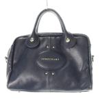 ショッピングロンシャン ロンシャン LONGCHAMP クアドリ ハンドバッグ 2way ショルダーバッグ レザー 革 ロゴ 紺 ネイビー /CK20 ■GY17 レディース