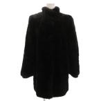 sa фреон SAFURON норка меховое пальто жакет мех длинный общий подкладка 13 чёрный черный /GV #GY11 женский 