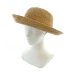 ヘレンカミンスキー HELEN KAMINSKI 麦わら帽子 ラフィア ハンドメイド ロゴ 茶 ブラウン ■GY18 /MQ レディース