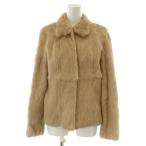  меховое пальто средний половина Short внешний отложной воротник мех кролика мех общий подкладка легкий бежевый /MP #GY11 женский 