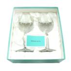 未使用品 ティファニー TIFFANY &amp; CO. ワイングラス 2個セット 食器 総柄 ロゴ ガラス 透明 クリア /MP ■GY18 その他