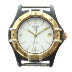 ショッピングタグ タグホイヤー TAG HEUER ジャンク品 2000 腕時計 ウォッチ ケースのみ クォーツ 白文字盤 ロゴ カレンダー付き デイト ゴールド色