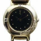 イヴサンローラン YVES SAINT LAURENT 腕時計 ウォッチ クォーツ ローマン 黒文字盤 ロゴ ゴールド色 2200-229789
