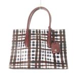 ケイトスペード KATE SPADE ハンドバッグ ミニ PVC レザー 革 ロゴ プリント チェック 紫 パープル /CK7 ■GY11 レディース