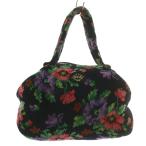 フェイラー FEILER ハンドバッグ シュニール織 花柄 総柄 ロゴ 黒 ブラック /XZ ■GY18 レディース